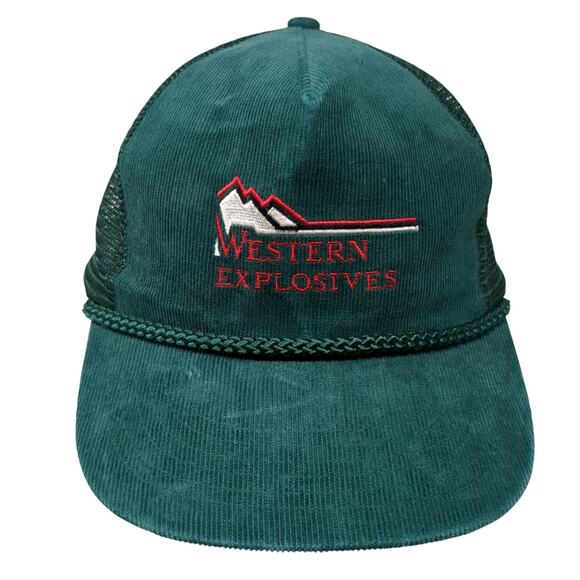 Western Explosives Snapback Trucker Hat Green OS Adjustable Rope AJM Headwear - Picture 1 of 9